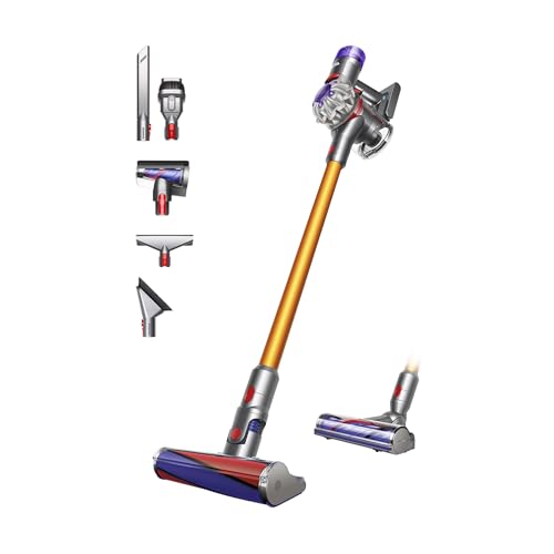 Dyson V8 Absolute Kabelloser Staubsauger, 115 AW, bis zu 40 Min Laufzeit, Motorbar mit Haarentwirrungstechnologie, entfernt Tierhaare, Fluffy Bodendüse, Hand- und Bodenstaubsauger