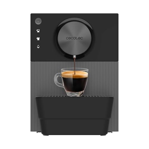 Cecotec Cremmaet Cube Kompakt-Kaffeemaschine, 1350 W, Presssystem mit 10 g, Pre-Infusionssystem, 19 bar, Thermoblock-System, 5 Mahlstufen, Touch-Bedienfeld