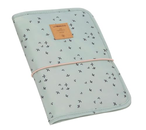 LÄSSIG Baby Windeltasche mit Wickelunterlage für unterwegs/Changing Pouch Floral mint, Türkis (Mint), 1 Stück (1er Pack)