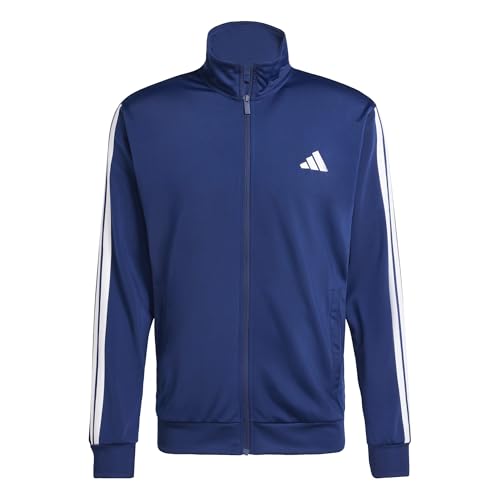 adidas Herren SPORTSWEAR BASIC 3 STRIPES TRICOT TRACKSUIT, Dark Blue, XXL