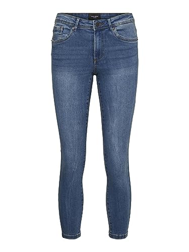 VERO MODA NOS Damen VMTANYA MR S Piping Jeans VI349 NOOS Skinny Jeans, per Pack Blau (Medium Blue Denim Medium Blue Denim), 42/L32 (Herstellergröße: XL)