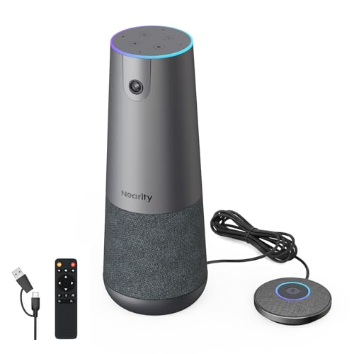 NEARITY 120 Max 4K Videokonferenz-Webcam mit Mikrofon und Lautsprecher, 8MP CMOS All-in-One Webcam mit 4 Noise Cancelling Mikrofonen, 5X Zoom FHD/AI Auto-Framing/Plug&Play für Zoom/Teams/Google Meet