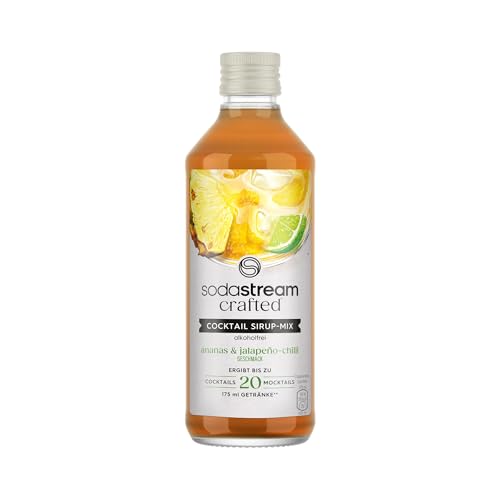 SodaStream Crafted Mixers Cocktail Sirup Ananas & Jalapeno-Chilli | Alkoholfrei | Tropisch-scharfe Note | Für Cocktails & Mocktails | Ergibt ca. 20 Getränke | 330 ml