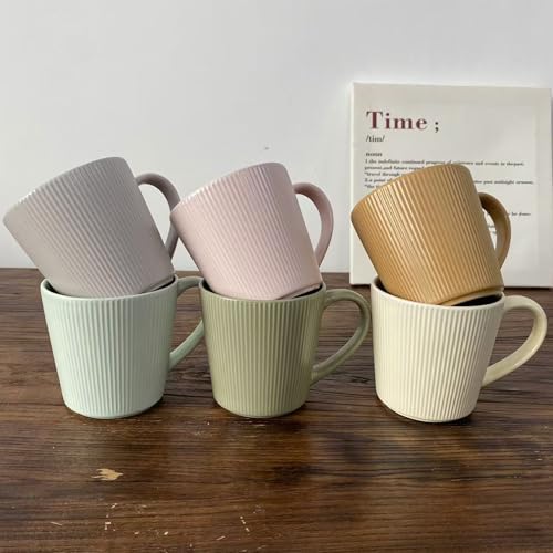 McBecdy Tassen Set 6er - Kaffeebecher Groß 400ml - Tasse Matt Keramik - Kaffeetasse set mit Henkel - Coffee Mug set - Moderne Porzellan Kaffeehäferl - Mikrowellenfest-Mehrfarbig (Farbe 1)