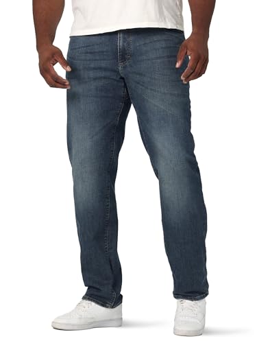 Lee, Big and Tall, Extreme Motion Relaxed Straight Jeans für Herren, Maddox, 44W / 32L