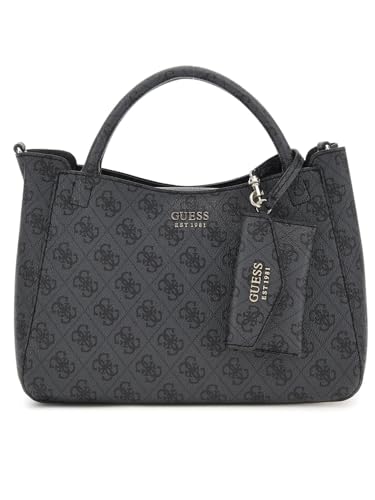 GUESS Brenton Girlfriend Satchel Coal Logo
