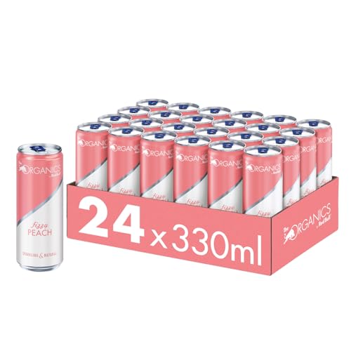 Organics by Red Bull Fizzy Peach 330ml - 24er Palette Dosen - Bio Getränk Pfirsich Geschmack 100% natürliche Zutaten, EINWEG (24 x 330 ml)