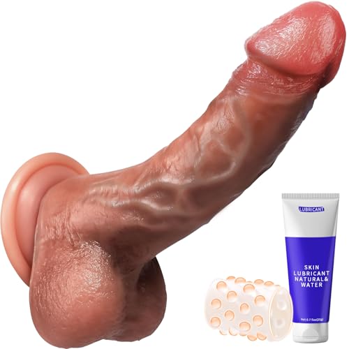 PRONFANS 20.5CM Realistischer Dildo Dicker Fester Anal Dildo Penis mit Stärkerem Saugnapf und Großen Hoden, Dildos aus Weichem Silikon für den G-Punkt, Sex Spielzeug für die Männer Frau Paare Sex Toys