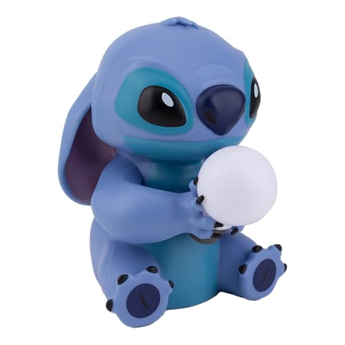 Stitch Licht - Offiziell Lizenzierte Lilo & Stitch Lampe, Disney Sammlerstück, Nachttischlampe für Schlafzimmer, Dekor für Nachtbeleuchtung, Blau
