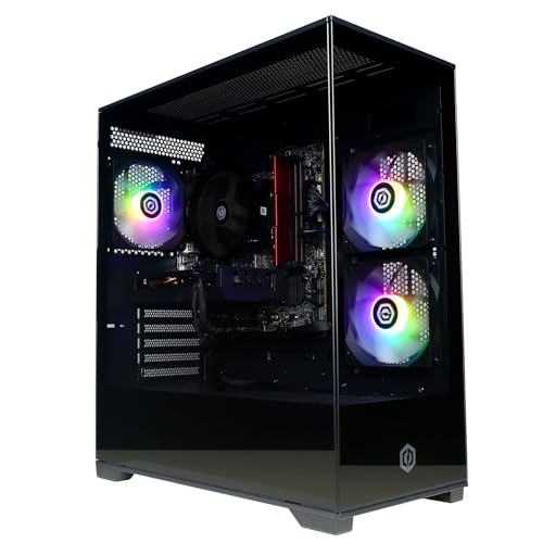 CYBERPOWERPC Wyvern Gaming PC - AMD Ryzen 5 5500, Nvidia RTX 5060 8GB, 16GB RAM, 1TB NVMe SSD, 650W 80+ PSU, Wi-Fi, Windows 11, Prism Panoramic RGB Black