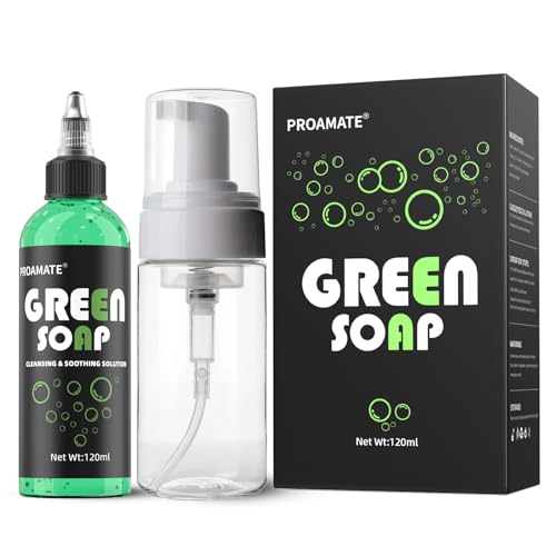 Proamate Green Tattoo Soap 4OZ with Foaming Bottle 120ml, Tattoo Supplies for Tattoos Piercings, Clean Skin Equipment