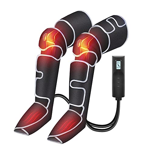 COMFIER Beinmassagegerät, Kompressions-Waden-Knie-Fuß-Wärme-Massagegerät für Blutzirkulation und Muskelentspannung, 3 Wärmeeinstellungen und 3 Intensitäten, Geschenke