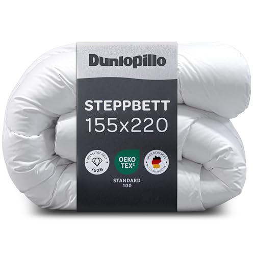 Dunlopillo Bettdecke 155x220 - Premium Ganzjahresdecke | Oeko-Tex Zertifiziert Decke für Allergiker | Winter Steppdecke, Decken, Duvet, Winterdecke, Bettdecken 155x220cm