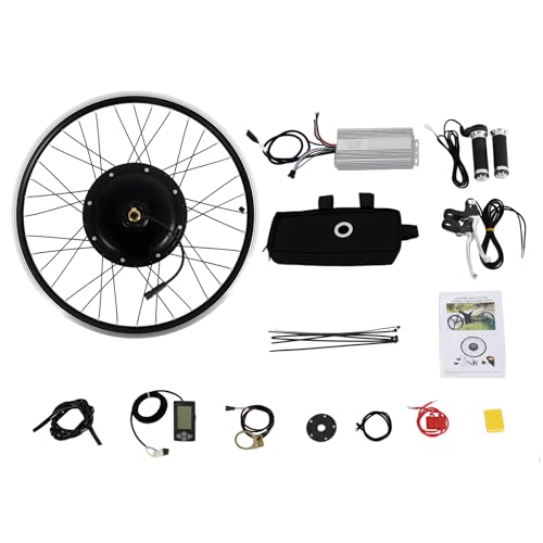 EUAIIPull E-Bike Umbausatz 26 Zoll 48V 1500W Elektrofahrrad Hinterrad Motor Conversion Kit 55km/h LCD-Anzeige Fahrrad Nachrüstsatz mit 5 Einstellbare Geschwindigkeiten