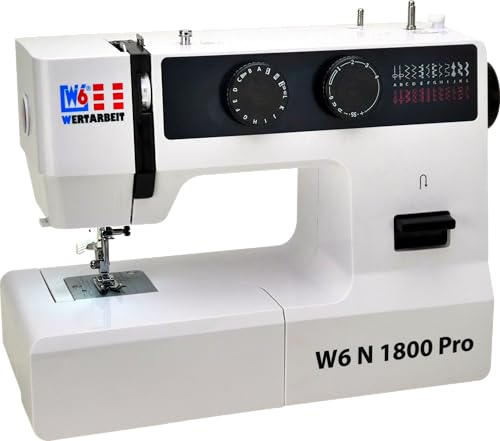 W6 Nähmaschine N 1800 Pro mit 25 Programmen | Freiarm | automatischer Einfädler | CB-Greifer | Knopflochautomatik | Jeans nähen | 100 Watt Servo Motor