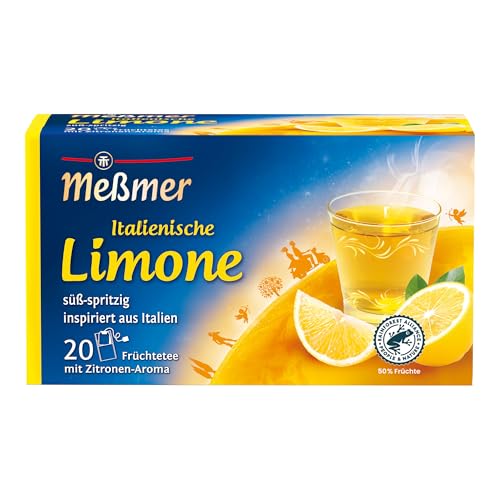 Meßmer Ländertee | Italienische Limone Tee | 20 Teebeutel | Glutenfrei | Laktosefrei | Vegan