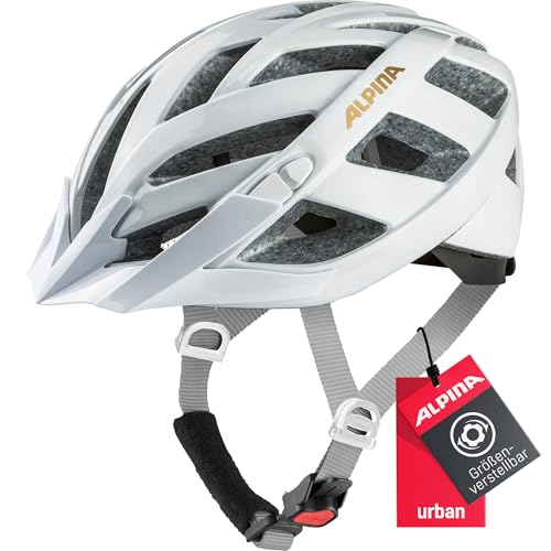 ALPINA PANOMA Classic - Leichter, Optimal Belüfteter Touren Fahrradhelm Mit Optionalen LED-Licht Für Erwachsene, White-Prosecco Gloss, S (52-57 cm)