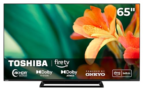 Toshiba Fernseher 65 Zoll Smart TV Fire TV 4K UHD Fernseher Dolby Vision HDR & Dolby Atmos, Sound by Onkyo, Triple-Tuner, LED TV 65UF3F63DAR (2026)