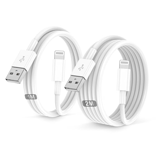 IPhone Ladekabel 2Pack 1M+2M USB auf Lightning Kabel MFi Zertifiziert für Apple Original Schnellladekabel,für IPhone 14/13/12/11/Pro/ProMax/Mini/XS/XR/MAX/X/8/7/6/6s/Plus/SE/iPad Mini