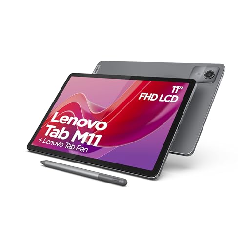 Lenovo Tab M11 – Tablet mit Touchscreen 11 Zoll WUXGA (Prozessor MediaTek Helio G88, 8 Kerne, 4 GB RAM, eMMC 128 GB, Lenovo Tab Pen, Android 13, WiFi + Bluetooth) – Luna, Grau