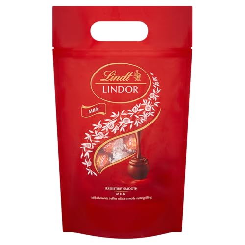 Lindt LINDOR Schokoladen Kugeln Vollmilch | ca. 80 Milch-Schokolade mit zartschmelzender Füllung | Großpackung, Pralinen-Geschenk, 1kg