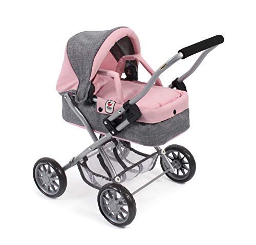 Bayer Chic 2000 - 555 15 Puppenwagen Smarty, für Kinder ab 2 Jahren, Melange grau-rosa, 56 x 37 x 56 cm
