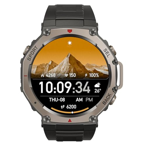 Reiteag Sekoda GPS Smartwatch – Dualband GPS & 6 Satelliten, 170+ Fitness- & Gesundheitsdaten, 15 Tage Akku, Herzfrequenz & SPO₂, wasserdicht, Bluetooth 5.3 (Schwarz)