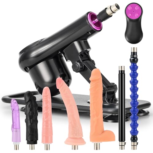 SENSUA Fickmaschine Sexmaschine mit Stoßfunktion Fernsteuerung mit 2 Verlängerungsstange, 3 XLR-Anschlüssen, 5 lebensechter Dildos Sexspielzeug Sextoy für Vaginal Anal Massage Masturbation