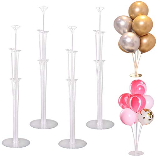 tarumedo 4 Stück Ballon Stick Halter Balloon Stand Kit Luftballons Ständer Halter Ballonhalter Ballonbaum Tischballonständer Ballonzubehör für Weihnachten Party Geburtstag Hochzeits Dekoration