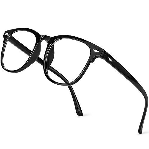 Aomig Blue Light Blocking Glasses Blaulichtfilter Brille Computerbrille Gaming Superleichte Rund Anti Blaulicht PC Gaming Brillen Modebrille Mode Bildschirmbrille Unisex Blaulichtblockierende(Schwarz)