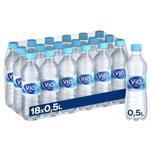 ViO Bio Wasser Still - Natürliches Mineralwasser ohne Kohlensäure - mit weichem Geschmack - Stilles Wasser in umweltfreundlichen, 100 % recycelbaren Einweg Flaschen (18 x 500 ml)