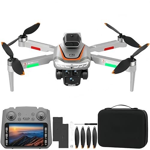 Drohne mit Kamara für 4,3 inch Screen, Drohne mit Kamera 1080P HD für Kinder, WiFi FPV Drone für Anfänger, RC Quadcopter mit 2 Akku, Schwerkraft Sensor, 3D Flip Mode, Ein-Tasten-Start/Landung