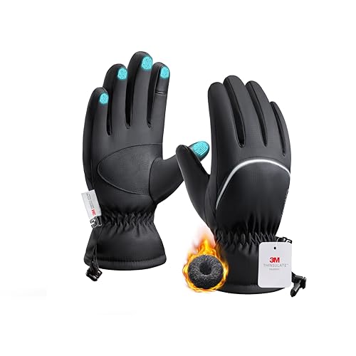 Origem Handschuhe Herren Damen Winter,Fahrradhandschuhe Winterhandschuhe 3M Thinsulate wasserdichte Skihandschuhe,Warme Fleece mit Touchscreen Thermo Handschuhe fur Skifahren,Wandern,Radfahren,Laufen