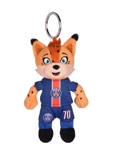 PSG – Schlüsselanhänger Maskottchen Plüsch Germain der Luchs – 15 cm – offizielles Lizenzprodukt – Zubehör Fan Paris Saint-Germain – Geschenkidee Fußball Souvenir Club – Schlüsselanhänger mit