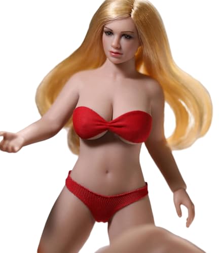 HiPlay TBLeague 1/12 Scale 6 inch Female Super Flexible Seamless Figure Body, Plump Body Type, Minature Collectible Action Figures T05B(Suntan, Large Bust)