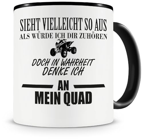 Samunshi® Ich denke an mein Quad Tasse Kaffeetasse Teetasse Kaffeepott Kaffeebecher Becher
