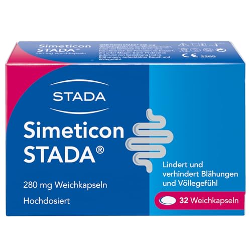 SIMETICON STADA 280mg - Medizinprodukt zur Linderung gasbedingter Beschwerden wie Bauchkrämpfe, Blähungen und Völlegefühl - 1 x 32 Weichkapseln