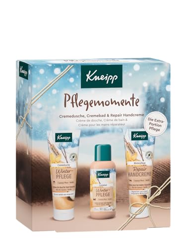 Kneipp Pflegemomente Geschenkpackung - Verschenke Wohlfühlmomente mit Winterpflege Bestsellern: Cremedusche, Cremebad und Repair Handcreme ohne Mikroplastik - Kleine Aufmerksamkeit in der Winterzeit