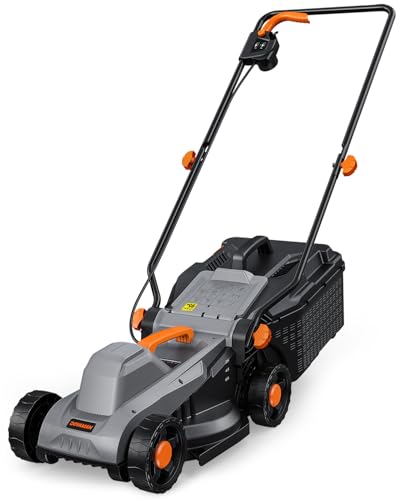 DOVAMAN LA33A 1300W Elektro Rasenmäher, 33cm Schnittbreite, Bis zu 95% Fangrate, 3-stufige Schnitthöhe, Grasfangkorbanzeige, Leichtes Design, Platzsparend klappbar, Ideal für Hausgärten
