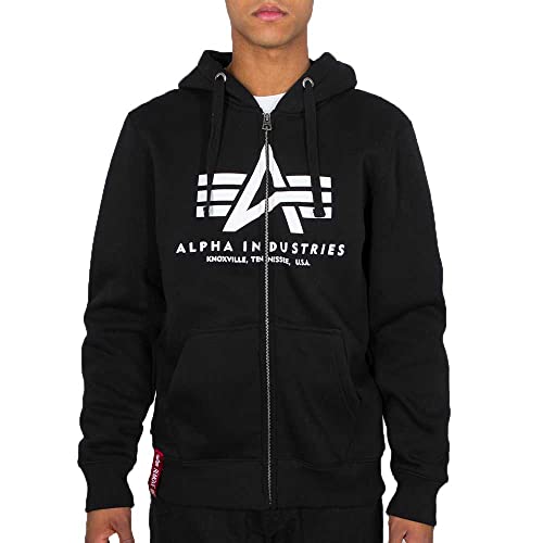 Alpha Industries Herren Basic Zip Hoody Kapuzensweat Für Kapuzenpullover, Schwarz, M EU