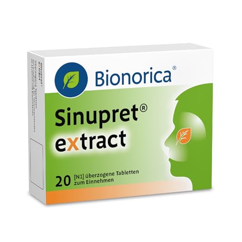 Sinupret® eXtract – stark bei Nasennebenhöhlenentzündung mit Schnupfen. Löst den Schleim, öffnet die Nase und befreit den Kopf mit der Kombination aus fünf Pflanzen, 20 überzogene Tabletten
