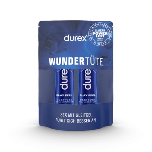 Durex Play Feel Gleitgel auf Wasserbasis - Leichtes, seidiges Gleitmittel für gefühlsechtes Empfinden in der praktischen Dosierflasche, (2 x 50 ml), 100 ml