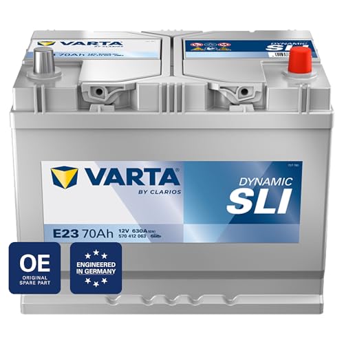 VARTA Automotive DYNAMIC SLI (E23) 12V 70Ah 630A - Nassbatterie KFZ mit Standardausstattung & ohne Start-Stopp System - Starterbatterie für einfachen Energiebedarf - Bleisäurebatterie wartungsfrei