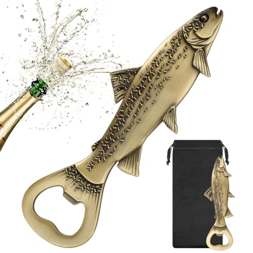 MR.BARWARE Forelle Fisch Bier Flaschenöffner, Einzigartig Bier Geschenke für Angler, Fisch Deko Angel Zubehör Geschenke für Angler Männer, Vatertagsgeschenk Weihnachtsgeschenke für Angler Männer