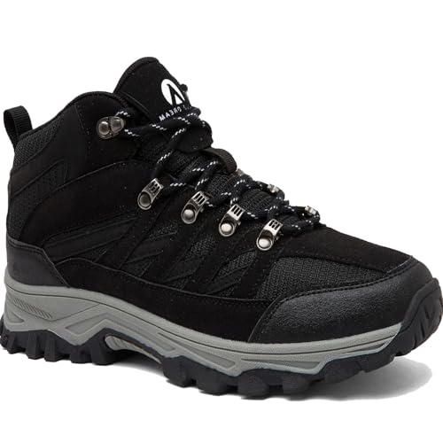 HODTOB Wanderschuhe Herren Damen Outdoor Sportlich Gleitsicher Bequem Leicht Bergstiefel Wanderhalbschuhe High Top Trekkingschuhe Schwarz -43EU