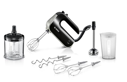Bosch Hausgeräte MFQ4885DE 2 Rührbesen, 2 Edelstahl-Knethaken, Schwarz, 575 W