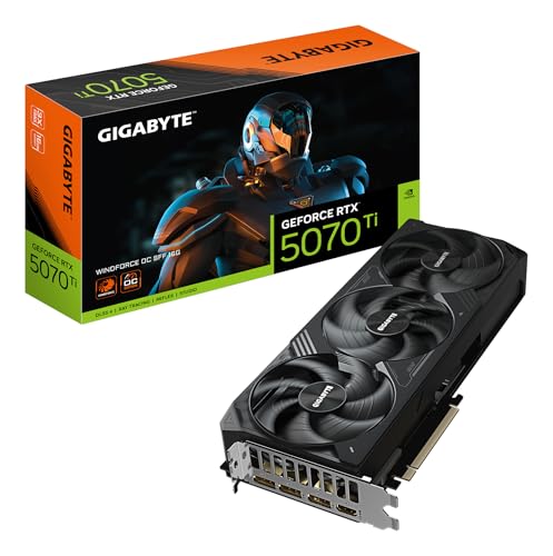 Gigabyte GeForce RTX 5070 Ti WINDFORCE OC SFF 16G Grafikkarte - 16GB GDDR7, 256 Bit, PCI-E 5.0, 2497 MHz Core Clock, 3 x DP 2.1a, 1 x HDMI 2.1b, NVIDIA DLSS 4, GV-N507TWF3OC-16GD