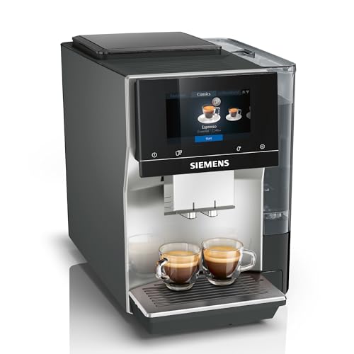 Siemens Kaffeevollautomat EQ700 classic TP715E17, App-Steuerung, Cold Brew, Full-Touch-Display, bis zu 10 individ. Kaffeekreationen als Favoriten, autom. Dampfreinigung, 1500 W, inox silver metallic