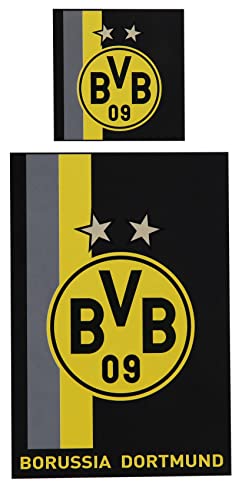 Borussia Dortmund BVB-Bettwäsche mit Streifenmuster (135x200cm), Gelb