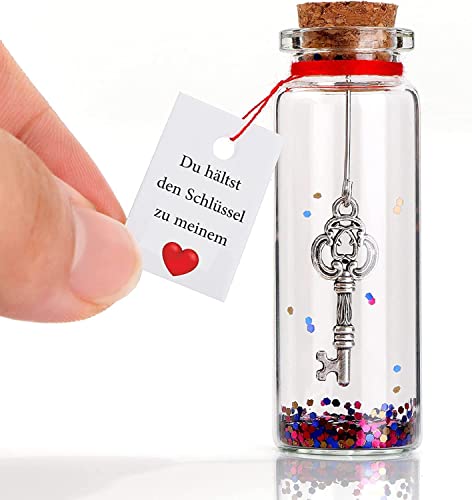 Liebes Geschenks für sie - Schlüssel zu Meinem Herzen Romantisches Geschenk für Frau und Mann - Dekoartikel and Dekorative Kugeln Jahrestag Geschenk (You Hold The Key to My Heart, Love Bottle)